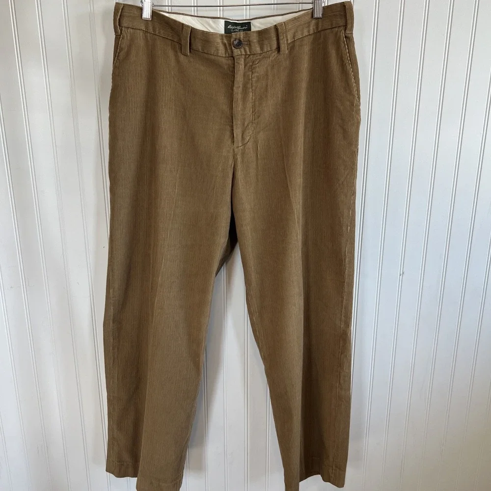Vintage Eddie Bauer Pants Mens 36x 30 Tan Corduroy Straight Classic 90s